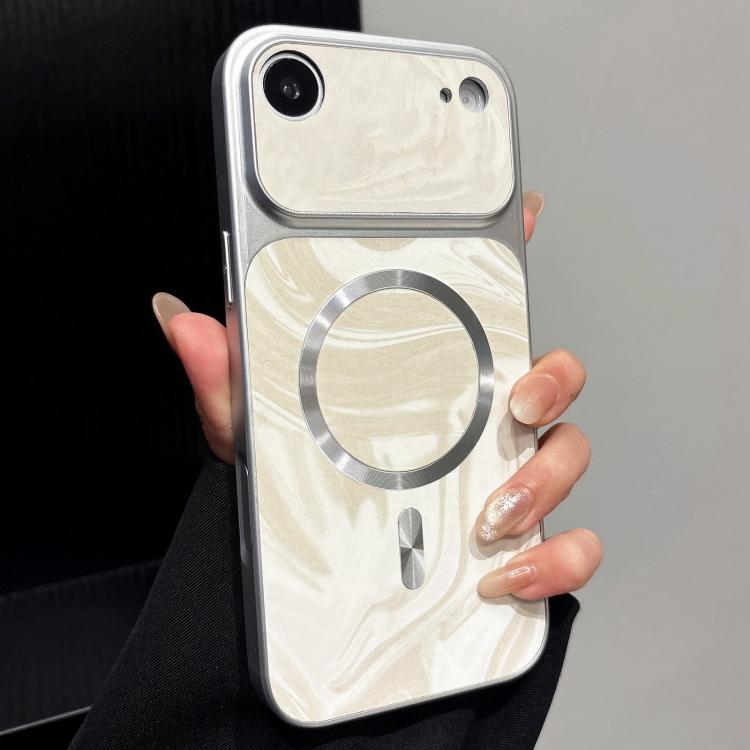 Custodia magnetica per telefono in ecopelle con motivo a onde d'acqua., For iPhone Air, For iPhone 16 Pro Max