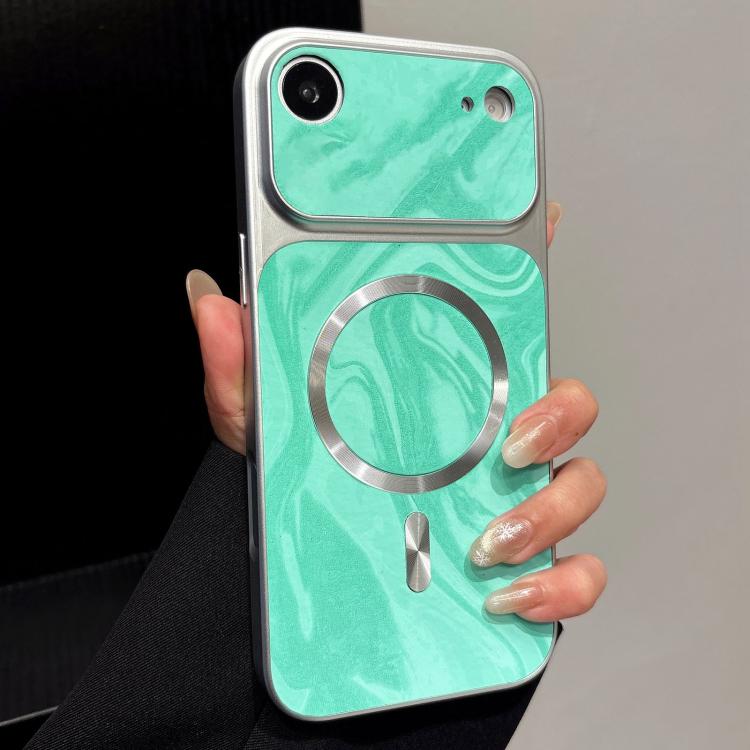 Custodia magnetica per telefono in ecopelle con motivo a onde d'acqua., For iPhone Air, For iPhone 16 Pro Max