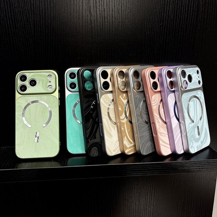 Custodia magnetica per telefono in ecopelle con motivo a onde d'acqua., For iPhone 14 Pro Max