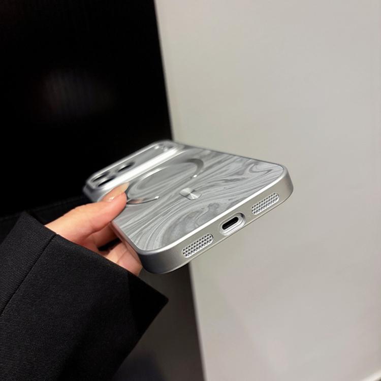 Custodia magnetica per telefono in ecopelle con motivo a onde d'acqua., For iPhone 14 Pro Max