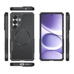 Custodia magnetica antiurto per telefono con texture in fibra di carbonio e airbag, resistente agli urti., For Galaxy S26+ 5G, For Galaxy S26 Ultra 5G, For Galaxy S26 5G, For Galaxy S25 Ultra 5G, For Galaxy S24 Ultra 5G, For Galaxy S24 5G