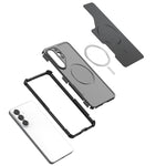 Custodia magnetica antiurto per telefono con texture in fibra di carbonio e airbag, resistente agli urti., For Galaxy S26+ 5G, For Galaxy S26 Ultra 5G, For Galaxy S26 5G, For Galaxy S25 Ultra 5G, For Galaxy S24 Ultra 5G, For Galaxy S24 5G