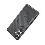 Custodia magnetica antiurto per telefono con texture in fibra di carbonio e airbag, resistente agli urti., For Galaxy S26+ 5G, For Galaxy S26 Ultra 5G, For Galaxy S26 5G, For Galaxy S25 Ultra 5G, For Galaxy S24 Ultra 5G, For Galaxy S24 5G