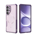 Custodia magnetica antiurto per telefono con texture in fibra di carbonio e airbag, resistente agli urti., For Galaxy S26+ 5G, For Galaxy S26 Ultra 5G, For Galaxy S26 5G, For Galaxy S25 Ultra 5G, For Galaxy S24 Ultra 5G, For Galaxy S24 5G