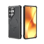 Custodia magnetica antiurto per telefono con texture in fibra di carbonio e airbag, resistente agli urti., For Galaxy S26+ 5G, For Galaxy S26 Ultra 5G, For Galaxy S26 5G, For Galaxy S25 Ultra 5G, For Galaxy S24 Ultra 5G, For Galaxy S24 5G