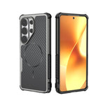 Custodia magnetica antiurto per telefono con texture in fibra di carbonio e airbag, resistente agli urti., For Galaxy S26+ 5G, For Galaxy S26 Ultra 5G, For Galaxy S26 5G, For Galaxy S25 Ultra 5G, For Galaxy S24 Ultra 5G, For Galaxy S24 5G
