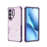 Custodia magnetica antiurto per telefono con texture in fibra di carbonio e airbag, resistente agli urti., For Galaxy S26+ 5G, For Galaxy S26 Ultra 5G, For Galaxy S26 5G, For Galaxy S25 Ultra 5G, For Galaxy S24 Ultra 5G, For Galaxy S24 5G