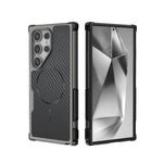 Custodia magnetica antiurto per telefono con texture in fibra di carbonio e airbag, resistente agli urti., For Galaxy S26+ 5G, For Galaxy S26 Ultra 5G, For Galaxy S26 5G, For Galaxy S25 Ultra 5G, For Galaxy S24 Ultra 5G, For Galaxy S24 5G