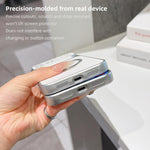 Custodia magnetica per telefono con effetto pelle di agnello, For iPhone 15