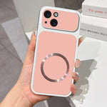 Custodia magnetica per telefono con effetto pelle di agnello, For iPhone 15
