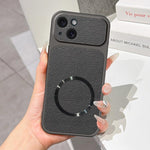 Custodia magnetica per telefono con effetto pelle di agnello, For iPhone 15