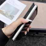 Custodia per telefono in pelle con texture in fibra di carbonio e albero pieghevole MagSafe., For Galaxy Fold8 Ultra 5G