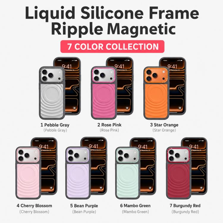 Cornice in silicone liquido, pannello posteriore ibrido a onde, custodia magnetica per telefono, For iPhone 18 Pro, For iPhone 18 Pro Max, For iPhone 17 Pro Max