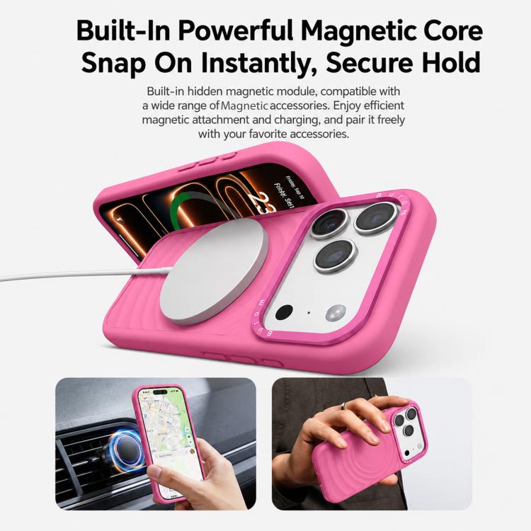 Cornice in silicone liquido, pannello posteriore ibrido a onde, custodia magnetica per telefono, For iPhone 18 Pro, For iPhone 18 Pro Max, For iPhone 17 Pro Max