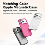 Cornice in silicone liquido, pannello posteriore ibrido a onde, custodia magnetica per telefono, For iPhone 18 Pro, For iPhone 18 Pro Max, For iPhone 17 Pro Max
