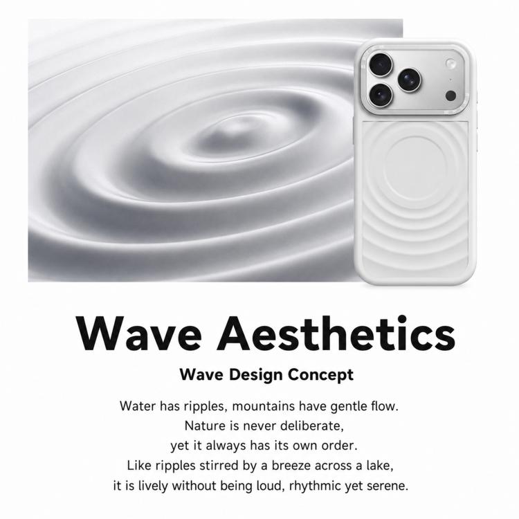 Cornice in silicone liquido, pannello posteriore ibrido a onde, custodia magnetica per telefono, For iPhone 18 Pro, For iPhone 18 Pro Max, For iPhone 17 Pro Max