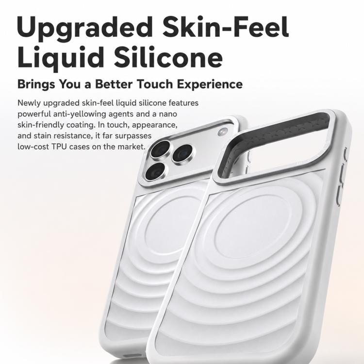 Cornice in silicone liquido, pannello posteriore ibrido a onde, custodia magnetica per telefono, For iPhone 17 Pro