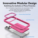 Cornice in silicone liquido, pannello posteriore ibrido a onde, custodia magnetica per telefono, For iPhone 17 Pro