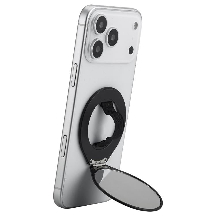 CPS-070 Supporto magnetico pieghevole per telefono con anello e specchietto, utilizzabile con un solo dito., CAS-070