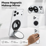 CPS-070 Supporto magnetico pieghevole per telefono con anello e specchietto, utilizzabile con un solo dito., CAS-070
