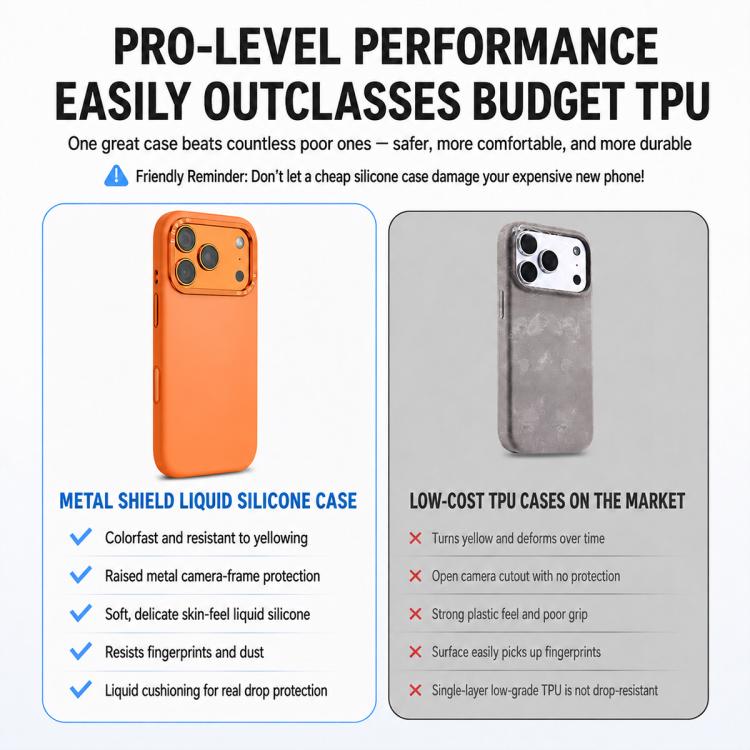 Custodia per telefono con cornice in silicone liquido, pannello posteriore ibrido in acrilico trasparente., For iPhone 18 Pro, For iPhone 18 Pro Max