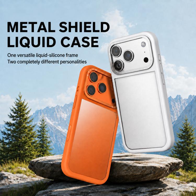 Custodia per telefono con cornice in silicone liquido, pannello posteriore ibrido in acrilico trasparente., For iPhone 17 Pro Max, For iPhone 17 Pro