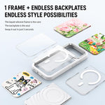 Custodia ibrida magnetica con cornice in silicone liquido, pannello posteriore trasparente e pannello posteriore trasparente., For iPhone 18 Pro, For iPhone 18 Pro Max