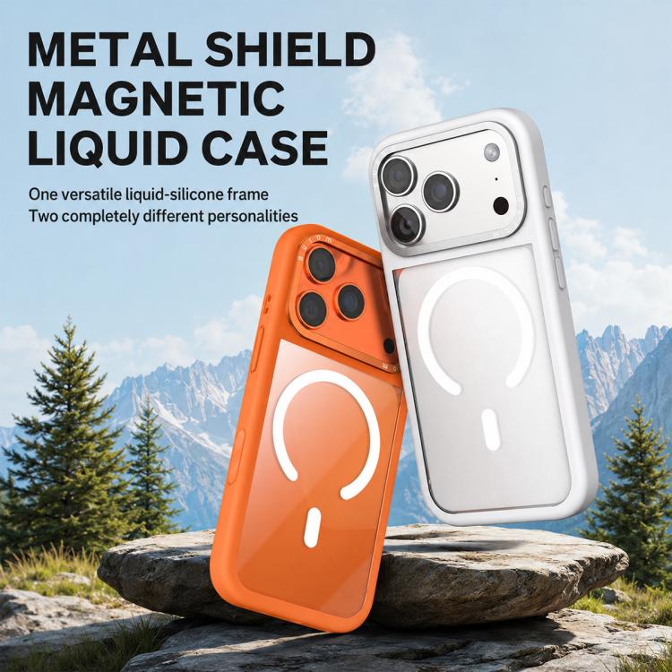 Custodia ibrida magnetica con cornice in silicone liquido, pannello posteriore trasparente e pannello posteriore trasparente., For iPhone 17 Pro Max, For iPhone 17 Pro