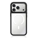 Custodia ibrida magnetica con cornice in silicone liquido, pannello posteriore trasparente e pannello posteriore trasparente., For iPhone 17 Pro Max, For iPhone 17 Pro