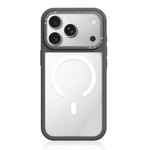 Custodia ibrida magnetica con cornice in silicone liquido, pannello posteriore trasparente e pannello posteriore trasparente., For iPhone 17 Pro Max, For iPhone 17 Pro
