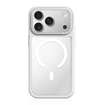 Custodia ibrida magnetica con cornice in silicone liquido, pannello posteriore trasparente e pannello posteriore trasparente., For iPhone 17 Pro Max, For iPhone 17 Pro