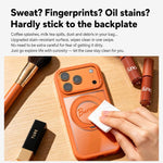 Custodia per telefono con cornice in silicone liquido, pannello posteriore trasparente, supporto magnetico girevole e pannello posteriore ibrido trasparente., For iPhone 17 Pro