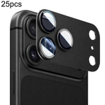 Confezione da 25 pezzi di protezioni per obiettivo fotografico in metallo satinato a copertura totale Armor, For iPhone 18, For iPhone 18 Pro, For iPhone 18 Pro Max