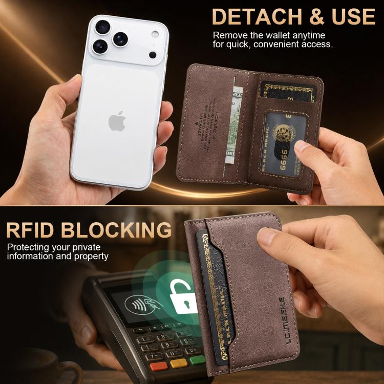 LC.IMEEKE L7 Portafoglio magnetico staccabile per carte RFID