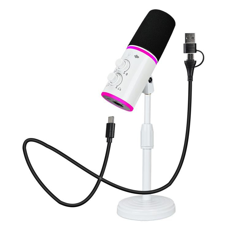 Microfono a condensatore RGB XTUGA GV6 per gaming e registrazione, ideale per streaming live e registrazioni., GV6