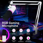Microfono a condensatore RGB XTUGA GV6 per gaming e registrazione, ideale per streaming live e registrazioni., GV6