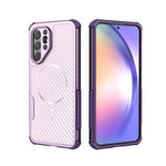 Custodia magnetica antiurto per telefono con texture in fibra di carbonio e airbag, resistente agli urti., For Galaxy A57 5G, For Galaxy A27 5G, For Galaxy A56 5G, For Galaxy A26 5G