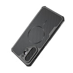 Custodia magnetica antiurto per telefono con texture in fibra di carbonio e airbag, resistente agli urti., For Galaxy A57 5G, For Galaxy A27 5G, For Galaxy A56 5G, For Galaxy A26 5G