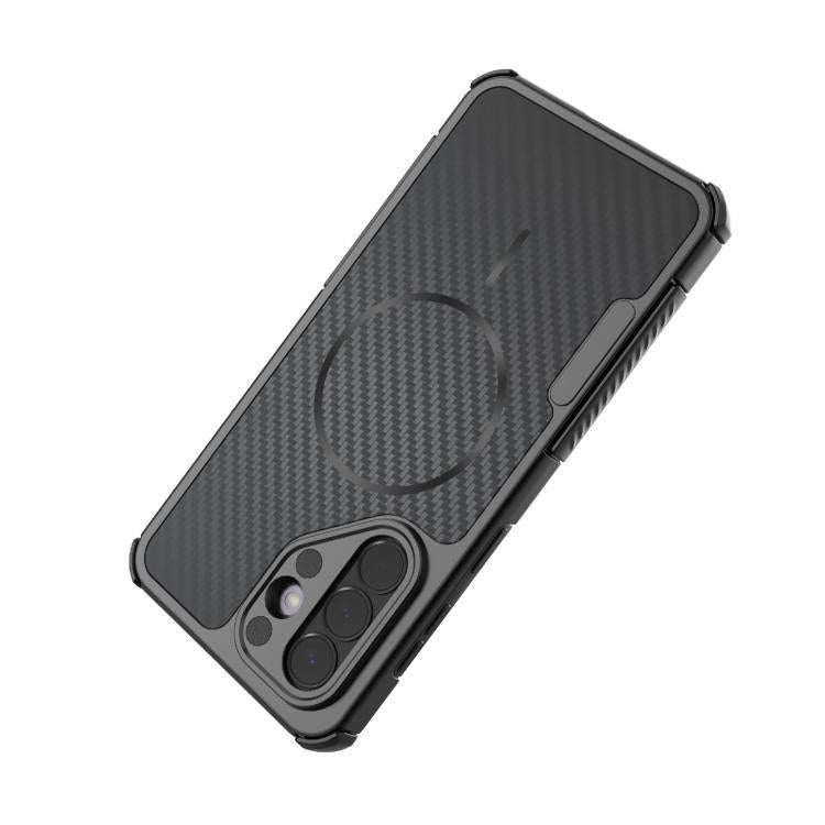 Custodia magnetica antiurto per telefono con texture in fibra di carbonio e airbag, resistente agli urti., For Galaxy A57 5G, For Galaxy A27 5G, For Galaxy A56 5G, For Galaxy A26 5G