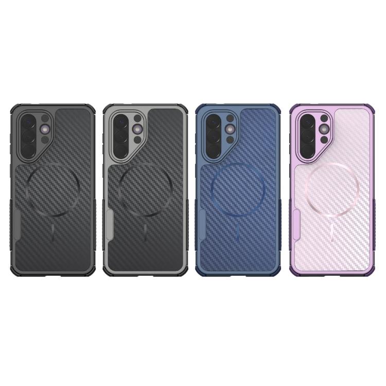Custodia magnetica antiurto per telefono con texture in fibra di carbonio e airbag, resistente agli urti., For Galaxy A57 5G, For Galaxy A27 5G, For Galaxy A56 5G, For Galaxy A26 5G