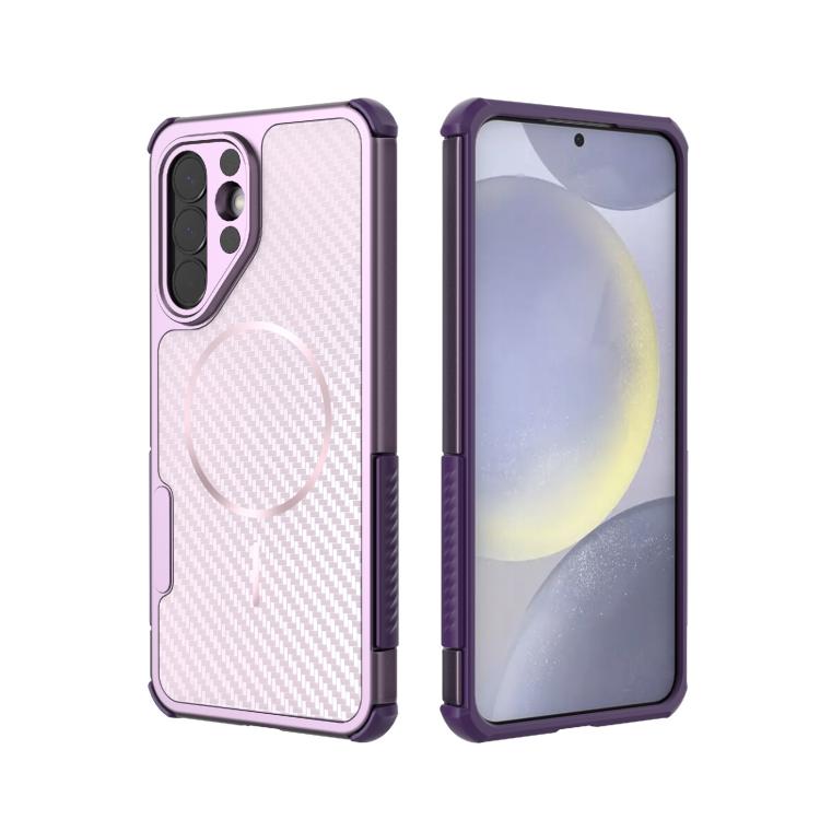 Custodia magnetica antiurto per telefono con texture in fibra di carbonio e airbag, resistente agli urti., For Galaxy A57 5G, For Galaxy A27 5G, For Galaxy A56 5G, For Galaxy A26 5G
