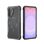 Custodia magnetica antiurto per telefono con texture in fibra di carbonio e airbag, resistente agli urti., For Galaxy A57 5G, For Galaxy A27 5G, For Galaxy A56 5G, For Galaxy A26 5G
