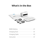 Kit batteria magnetica BOBOVR BM60-1 da 6500 mAh con base di ricarica per fascia per la testa M3 Pro+ / M3, BM60-1