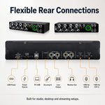 XTUGA E-44 Interfaccia audio USB professionale 4 ingressi-2 uscite 24 bit 192 kHz, scheda audio per registrazione, E-44