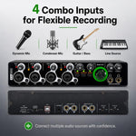 XTUGA E-44 Interfaccia audio USB professionale 4 ingressi-2 uscite 24 bit 192 kHz, scheda audio per registrazione, E-44