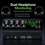 XTUGA E-44 Interfaccia audio USB professionale 4 ingressi-2 uscite 24 bit 192 kHz, scheda audio per registrazione, E-44