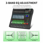 XTUGA CT80 Mixer audio professionale a 8 canali per DJ, CT80