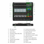 XTUGA CT80 Mixer audio professionale a 8 canali per DJ, CT80