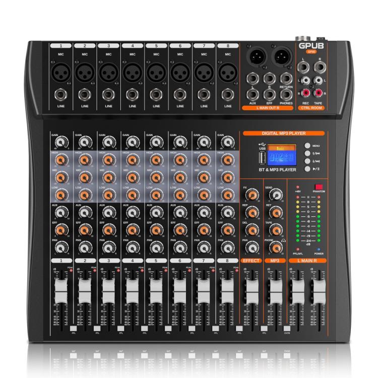 Mixer analogico professionale a 8 canali XTUGA GP80, GP80