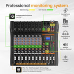 Mixer analogico 8 canali XTUGA GP80 con Bluetooth